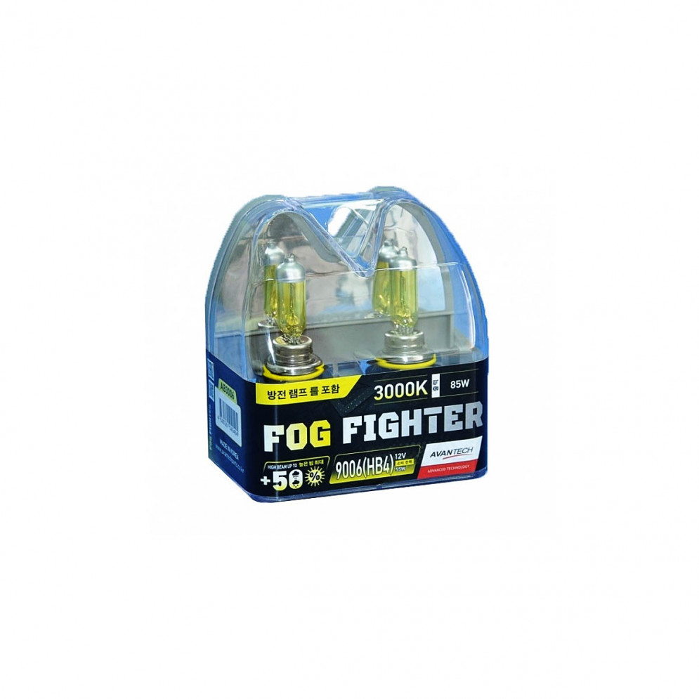Лампы головного света сверхяркие HB4 55W (85W) FOG Fighter 3000K 2шт, Avantech, купить со скидкой, AB3006 
