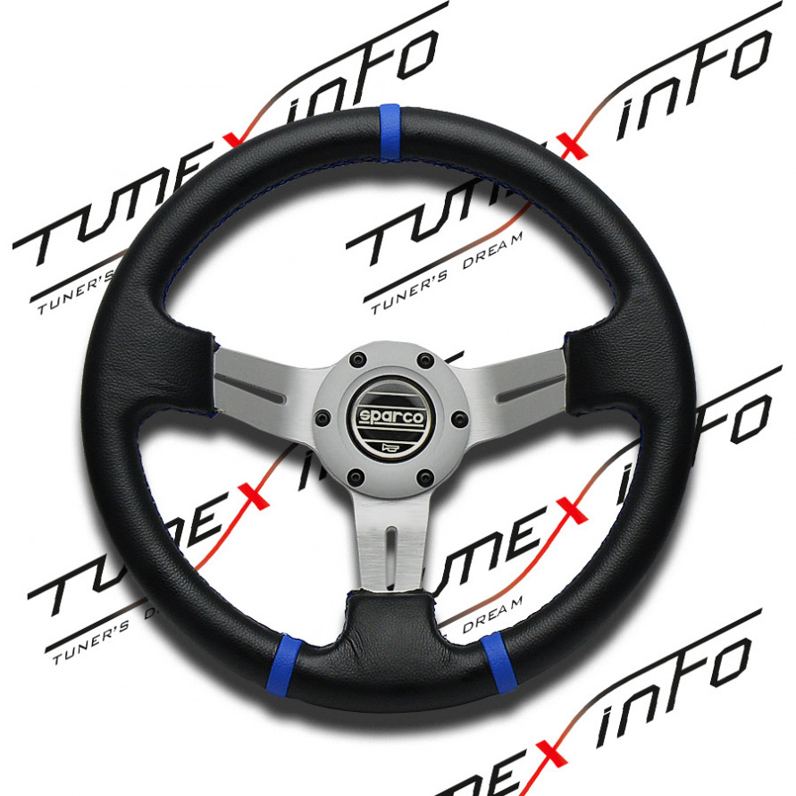 Руль спортивный Sparco 320мм вынос, купить со скидкой, TN-RA0086 Серый, красная нить 