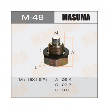 Сливная пробка поддона с магнитом M16 x 1.5, Masuma