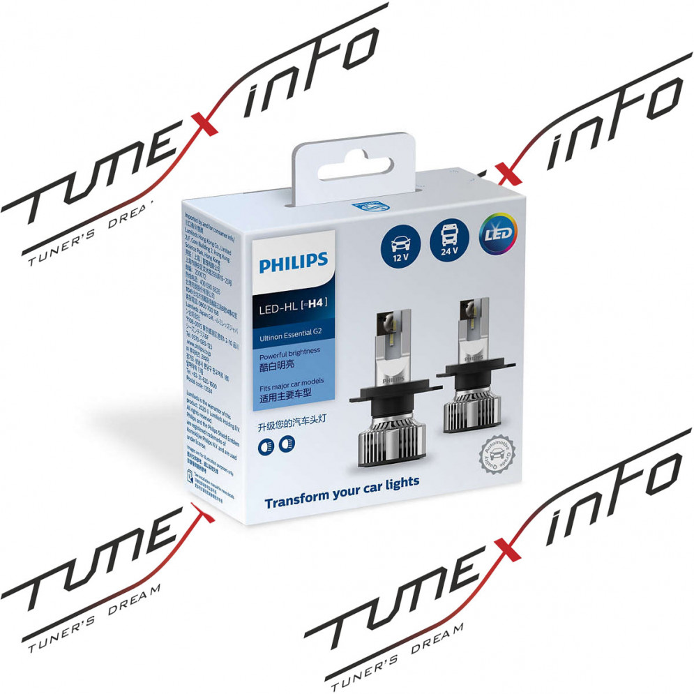 Лампы головного света светодиодные H4 12V-24V 6500K 2шт, PHILIPS 11342UE2X2, купить со скидкой, 11342UE2X2 