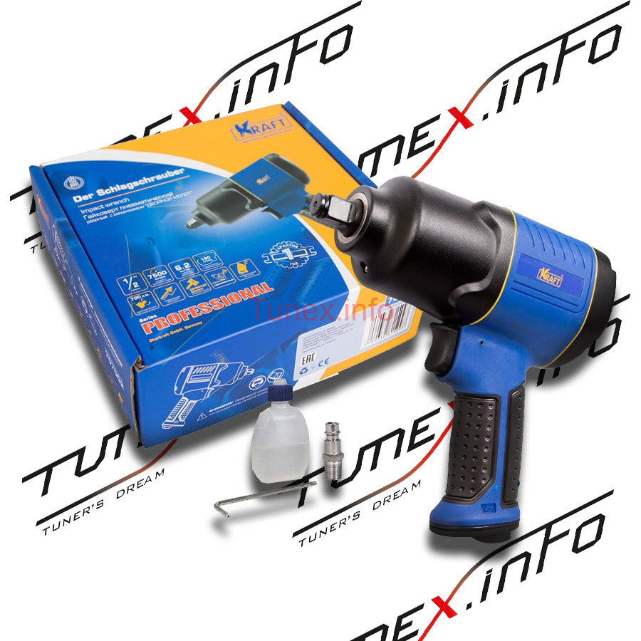 Гайковерт пневматический 1/2" 610Н/м, 7500 об/мин KRAFT KT 707001, купить со скидкой, KT 707001 