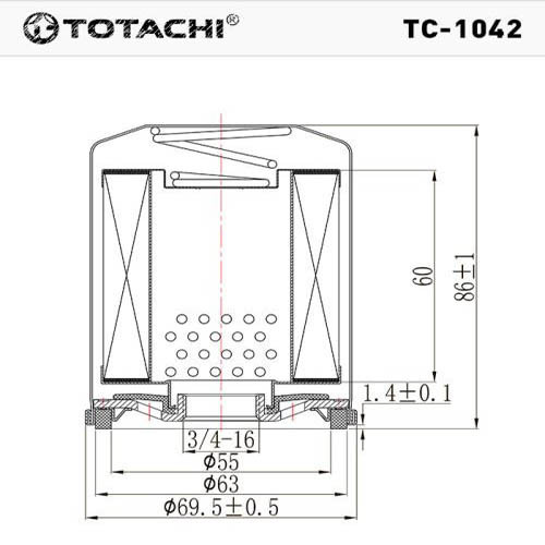 Фильтр масляный TC-1042 TOTACHI C-218 15208-53J00 MANN W610/4, купить со скидкой, TC-1042 