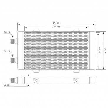 Масляный кулер, радиатор M style 240x140x40мм 14 рядов односторонний