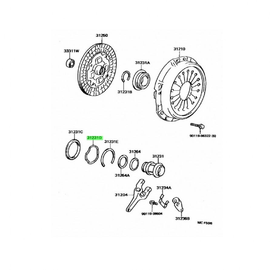 Шайба сцепления Toyota R154 металлическая, 90206-72001, купить со скидкой, 9020672001 Шайба сцепления Toyota R154 металлическая, 90206-72001 
