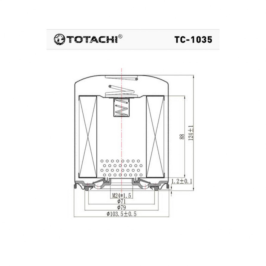 Фильтр масляный TC-1035 TOTACHI C-115 90915-03006 MANN WP 928/80, купить со скидкой, TC-1035 