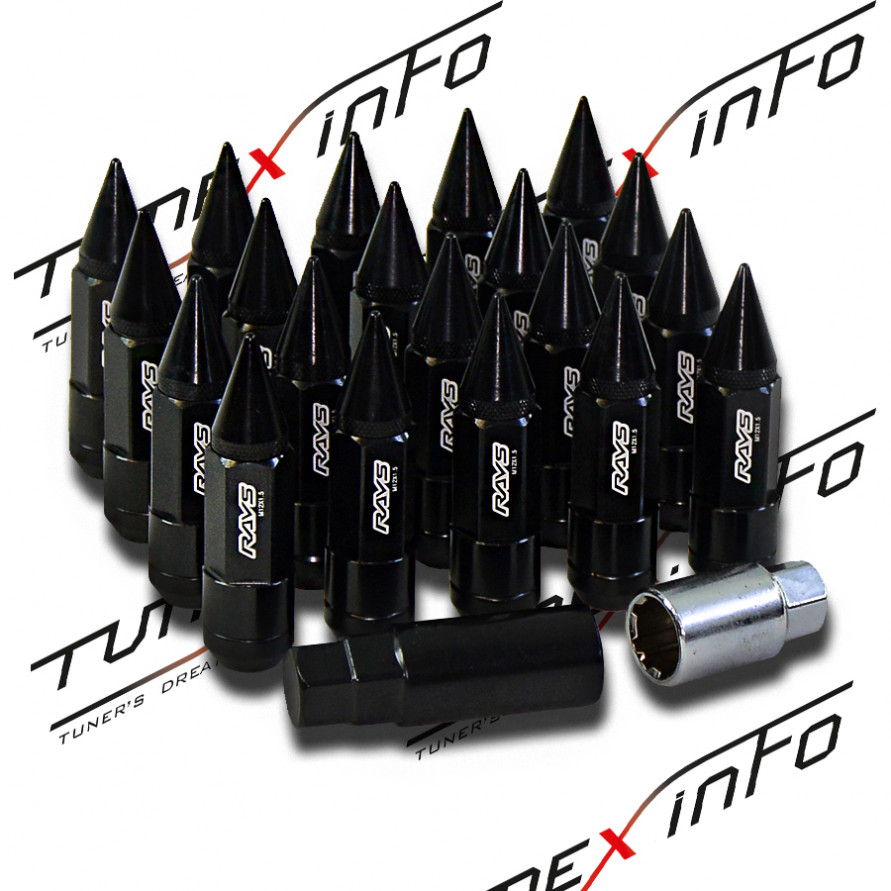 Гайки колесные RAYS длинные стальные + алюминий пики M12 x 1.25 (секретки), купить со скидкой, ACS-INSTR1086 
