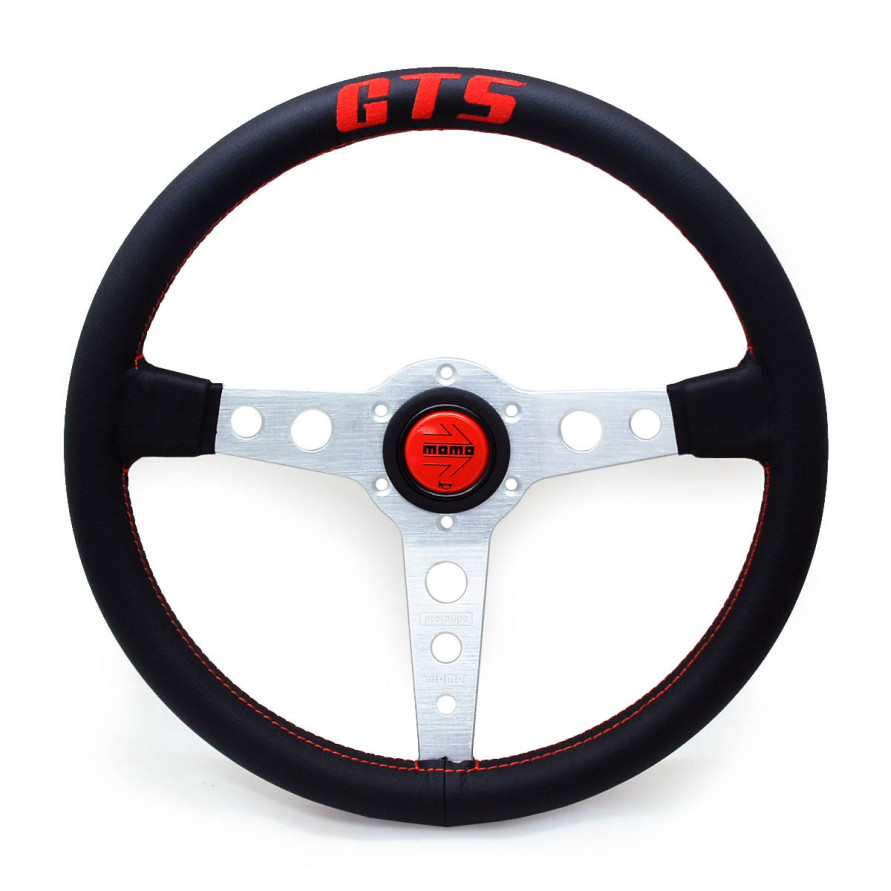Руль спортивный MOMO Prototipo GTS 350мм style кожа, купить со скидкой, 2000000090450 Белая строчка 