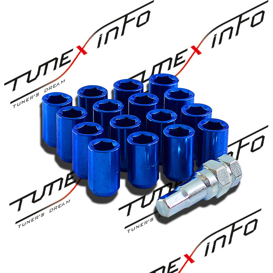 Гайки колесные TopFit сквозные внутренний шестигранник M12 x 1.25 16шт, купить со скидкой, ACS-INSTR1072 Синий 