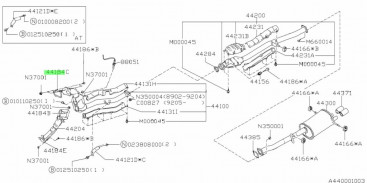 Прокладка под выход из турбины Subaru 5 болтов 44022-AA180, Taiko