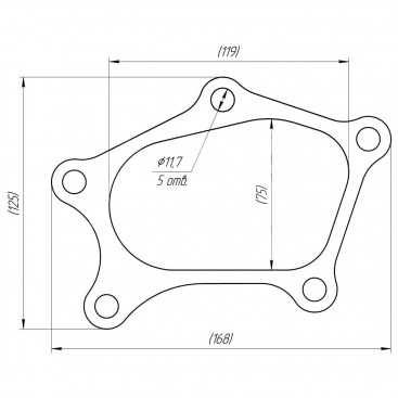 Прокладка под выход турбины Subaru EJ20X VF38 5 болтов 44011-AG030, Taiko