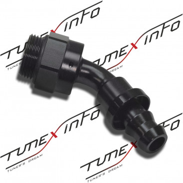 Фитинг M22x1.5 - шланг 18.5мм 45градусов алюминий