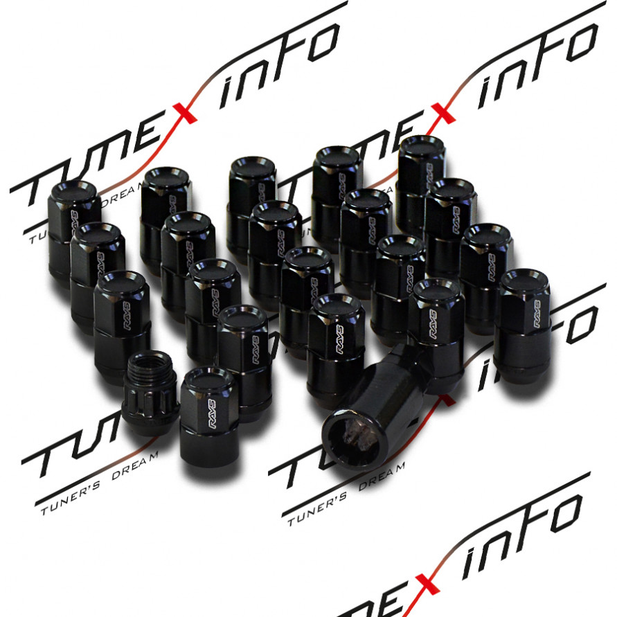 Гайки колесные RAYS стальные + алюминий M12 x 1.5, купить со скидкой, exn117blue 