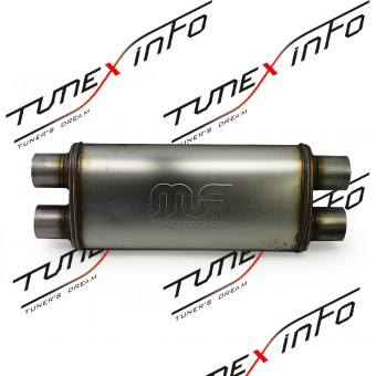 Бочка выхлопная, глушитель Magnaflow выхода X63мм*4 L455мм (вынос-вынос)