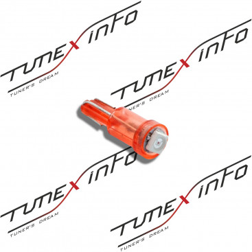 Лампа светодиодная T5 12V б/ц 1SMD красная (панель приборов) W2x4.6D МАЯК, 12T5-R\1SMD