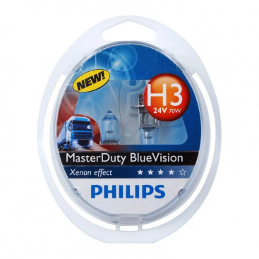 Лампа головного света H3 24V70W Philips Master Duty Blue Vision 13336MDBVS2 PK22s 2 шт