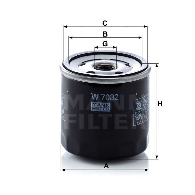 Фильтр масляный MANN W7032, купить со скидкой, W7032 