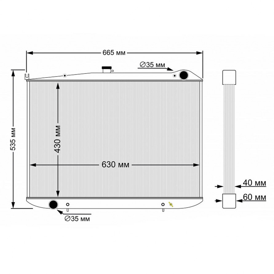 Радиатор алюминиевый Nissan Terrano D21 TD27 40mm AT, 21400-10G11, купить со скидкой, ajr-TD27-AT40 Радиатор алюминиевый Nissan Terrano D21 TD27 40mm AT, 21400-10G11 