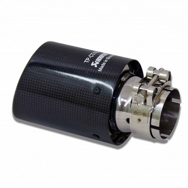 Насадка на глушитель круглая 51х89мм Akrapovic style закругленная с карбоном
