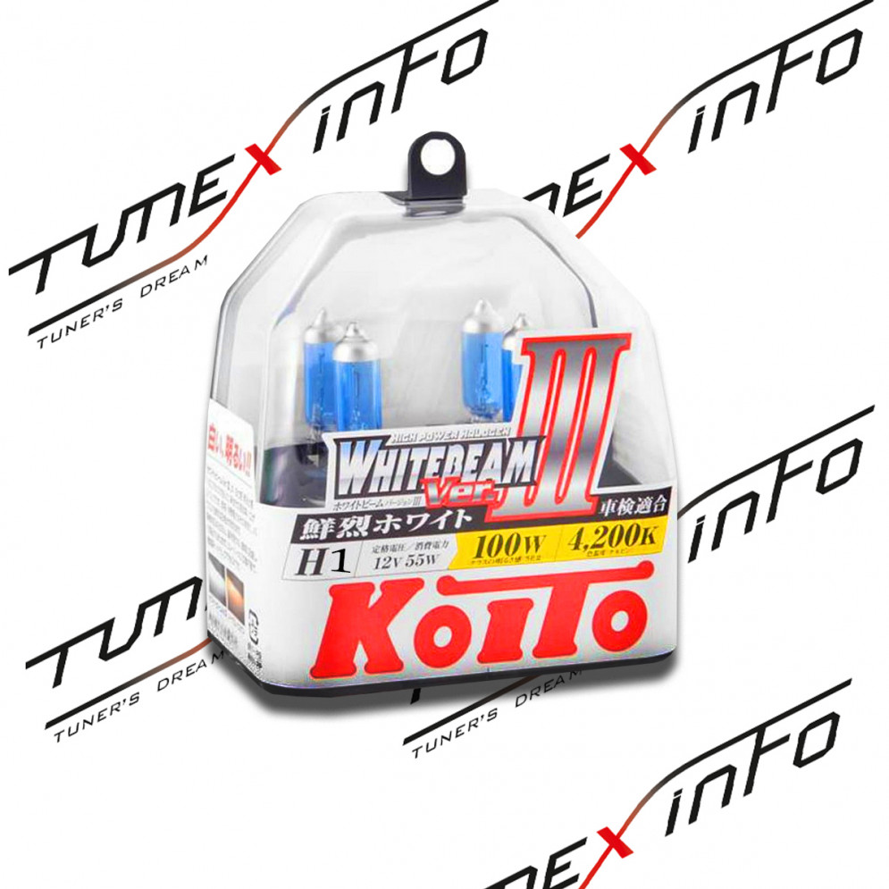 Лампы головного света сверхяркие H1 12V 55W (100W) Koito Whitebeam III P0751W 2шт, купить со скидкой, P0751W 