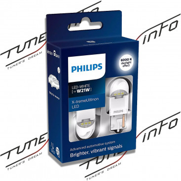 Лампы светодиодные T20 W21W 12-24V (Задний ход) белая, 2шт Philips X-tremeUltinon LED GEN 2