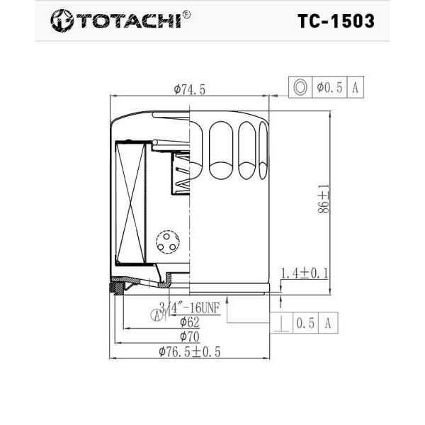 Фильтр масляный TC-1503 TOTACHI 1S7G-6714-CA W 7015, купить со скидкой, TC-1503 