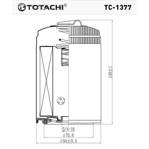Фильтр масляный TC-1377 TOTACHI 068 115 561 F W 940/66, купить со скидкой, TC-1377 