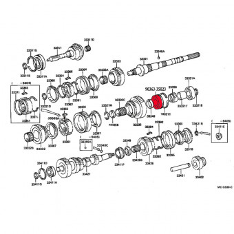 Подшипник КПП Toyota (35*85*23мм) Aisin R154 с проточкой 90363-35023