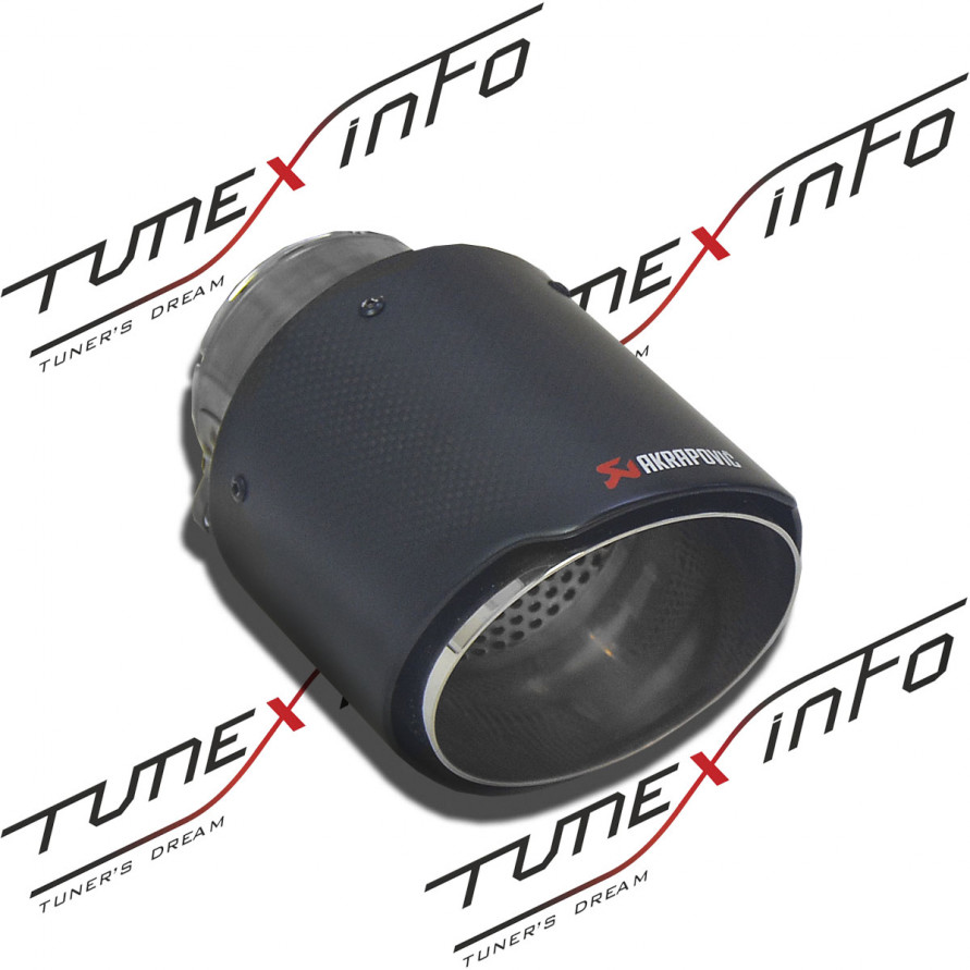 Насадка на глушитель круглая 63х102мм Akrapovic style с карбоном, купить со скидкой, 7023-102 