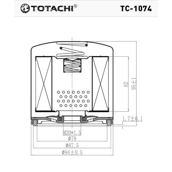 Фильтр масляный TC-1074 TOTACHI C-512 8-97049-708-0 MANN W 920/82, купить со скидкой, TC-1074 