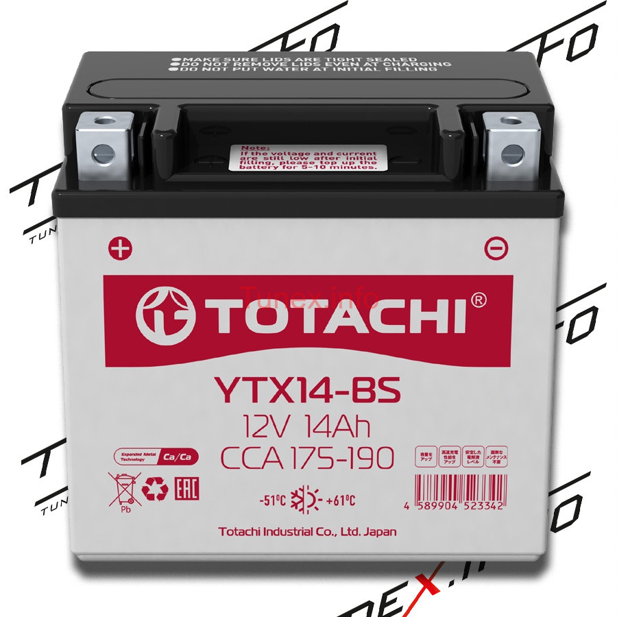 Аккумулятор Totachi Moto CMF 14А YTX14-BS R AGM, купить со скидкой, 4589904523342 Аккумулятор Totachi Moto CMF 14А YTX14-BS R AGM 