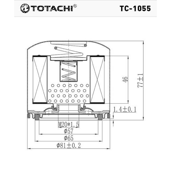 Фильтр масляный TC-1055 TOTACHI C-307 MD001445 MANN W 712/18, W 811/80, купить со скидкой, TC-1055 