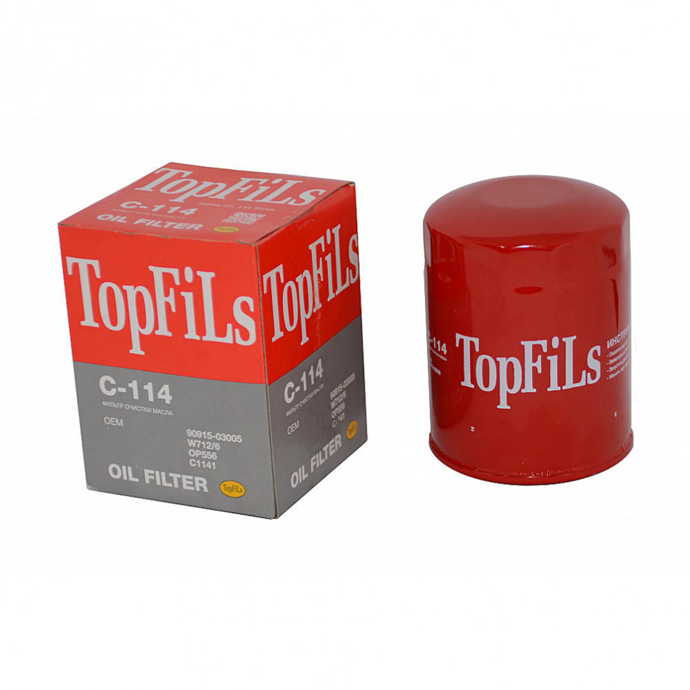 Фильтр масляный C-114 TOP FILS 90915-03005, W712/83, купить со скидкой, C-114 