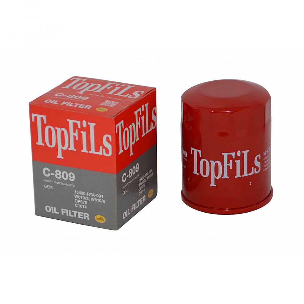 Фильтр масляный C-809 TOP FILS 15400-RTA-004, W610/6, купить со скидкой, C-809 